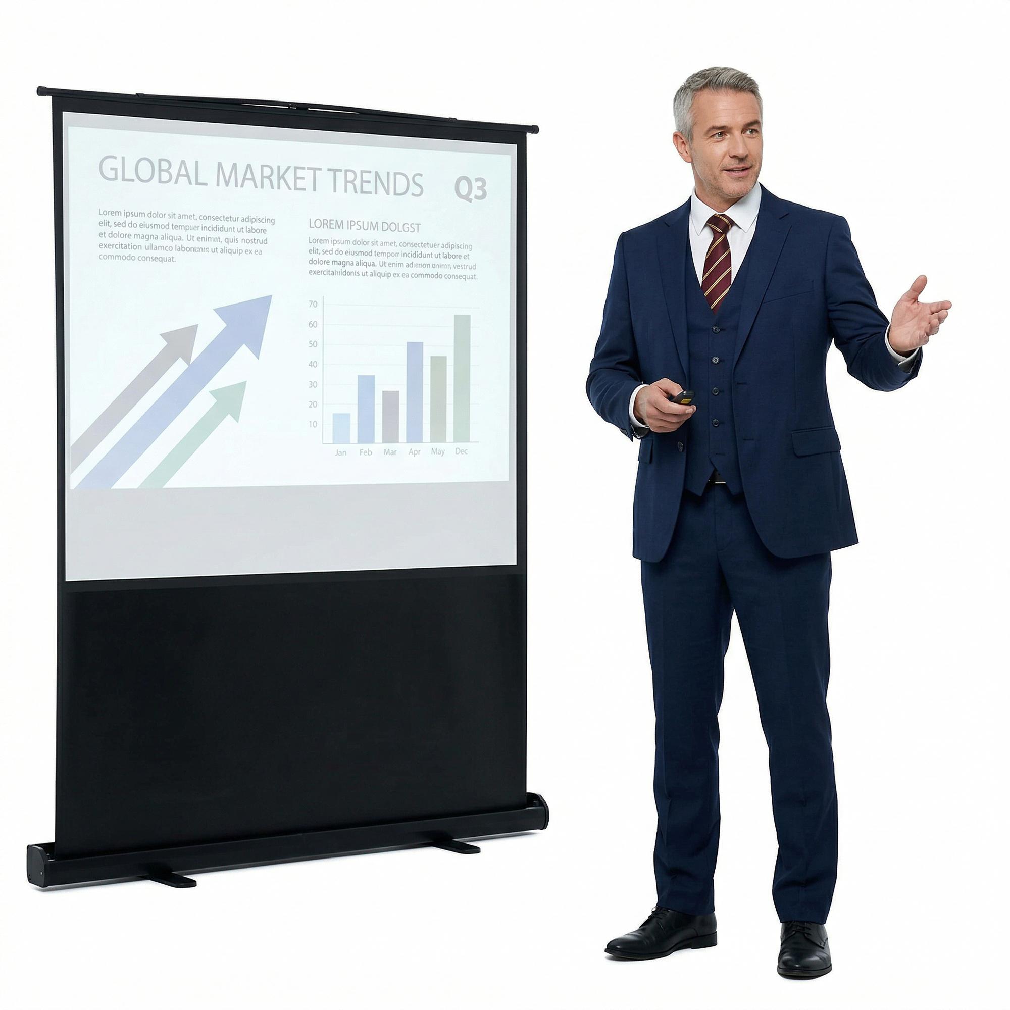 Instructor presenting a finance slide to participants